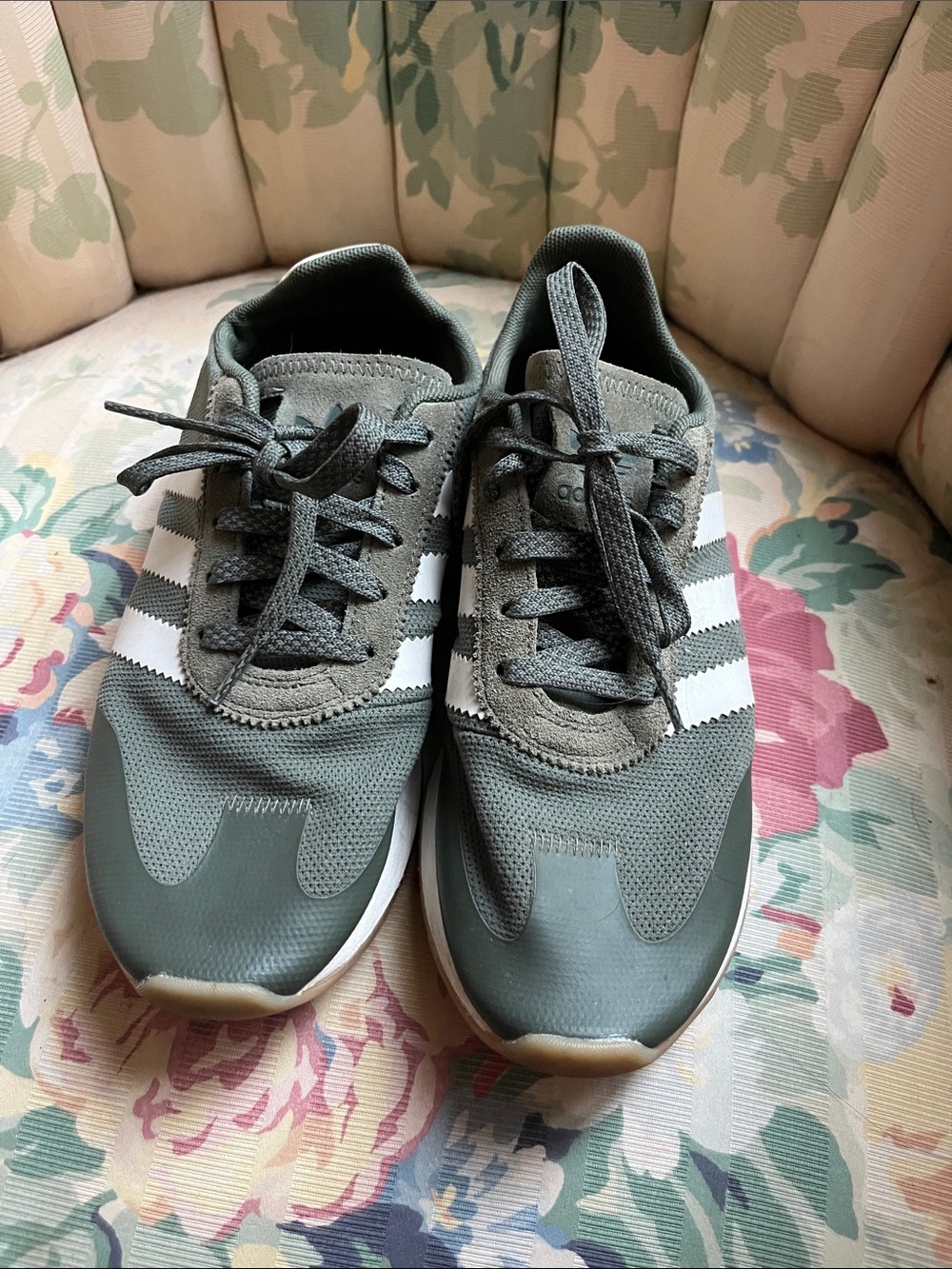 adidas Olive Green Runner with White Three Stripes